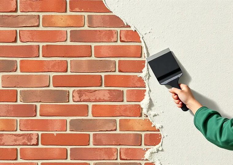 Application d'un enduit décoratif à la lisseuse sur un mur