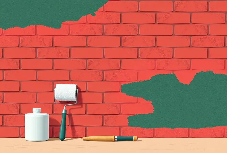 Outils de peinture disposés dans l'ordre des étapes du chantier